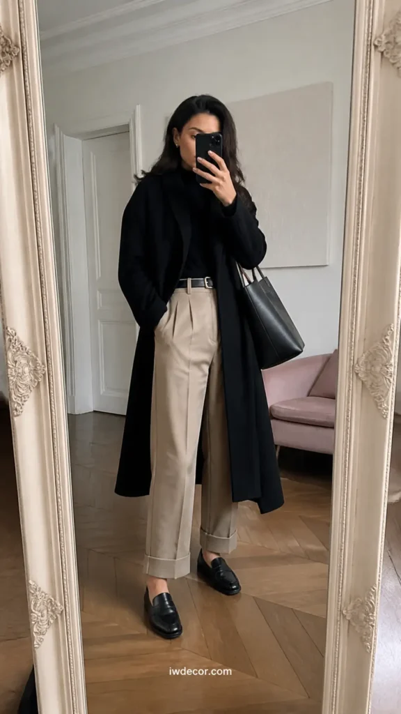 Longline Coat & Cuffed Trousers