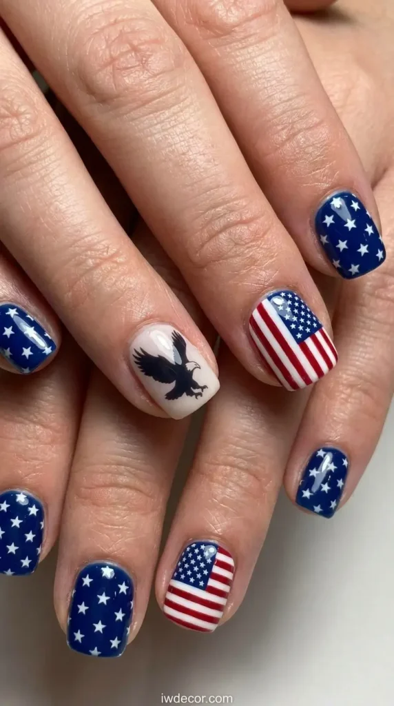 Majestic Eagle & Flag Charm