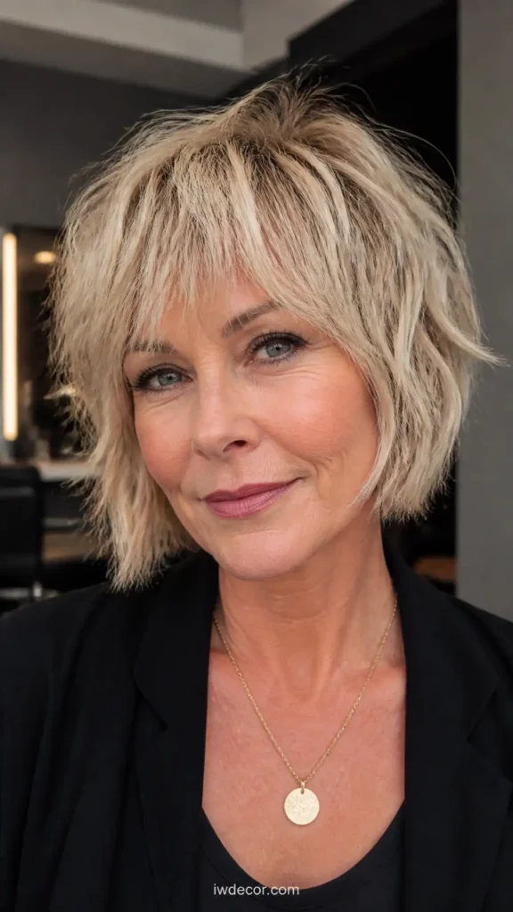 Messy Bob with Choppy Fringe
