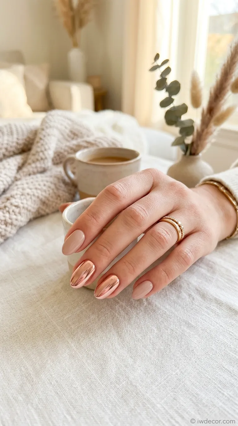 Metallic Accent Nails