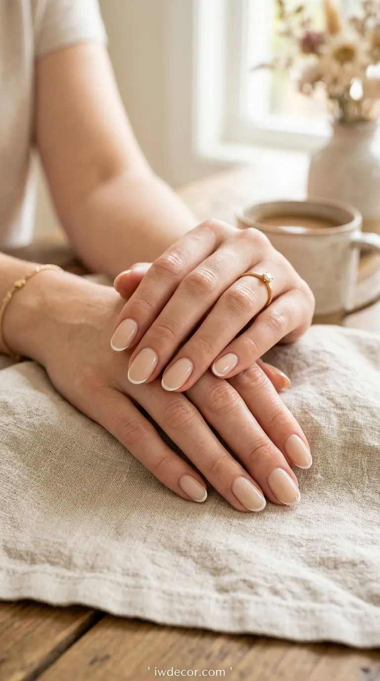 Milky Nude with Micro French Tips