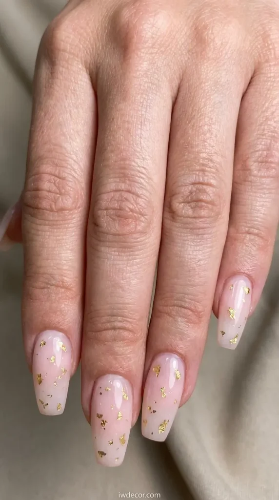 Milky Pink with Gold Flakes Coffin