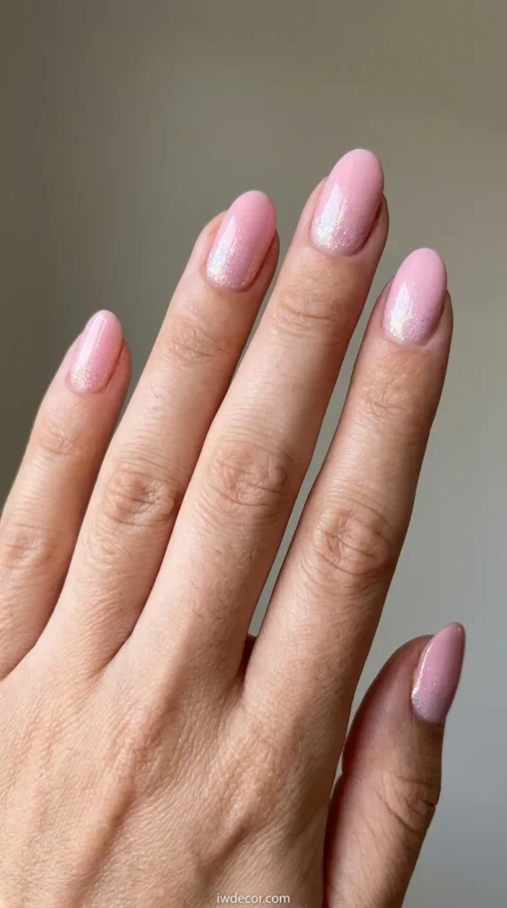 Millennial Pink with Delicate Glitter Fade