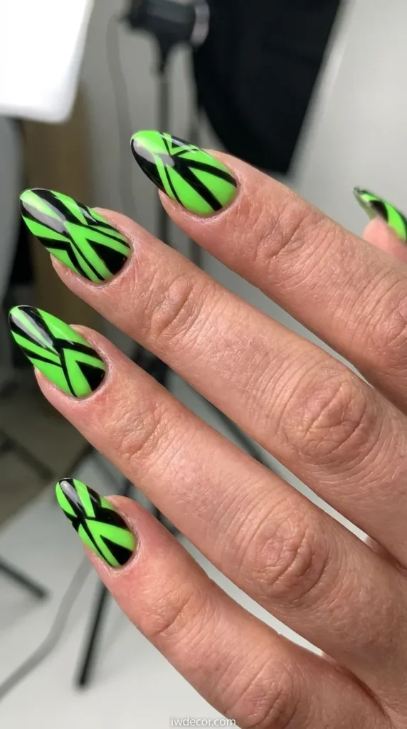 Neon Green & Black Geometric