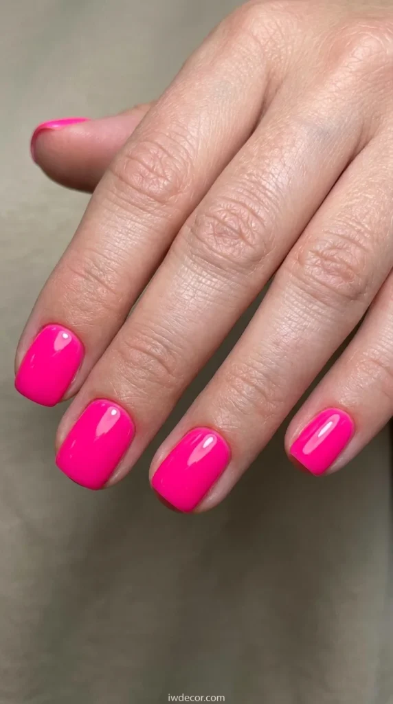 Neon Pink Short Squoval