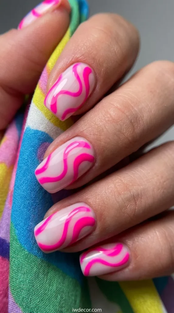 Neon Pink Swirls