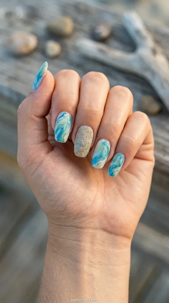 Ocean-Inspired Nail Art