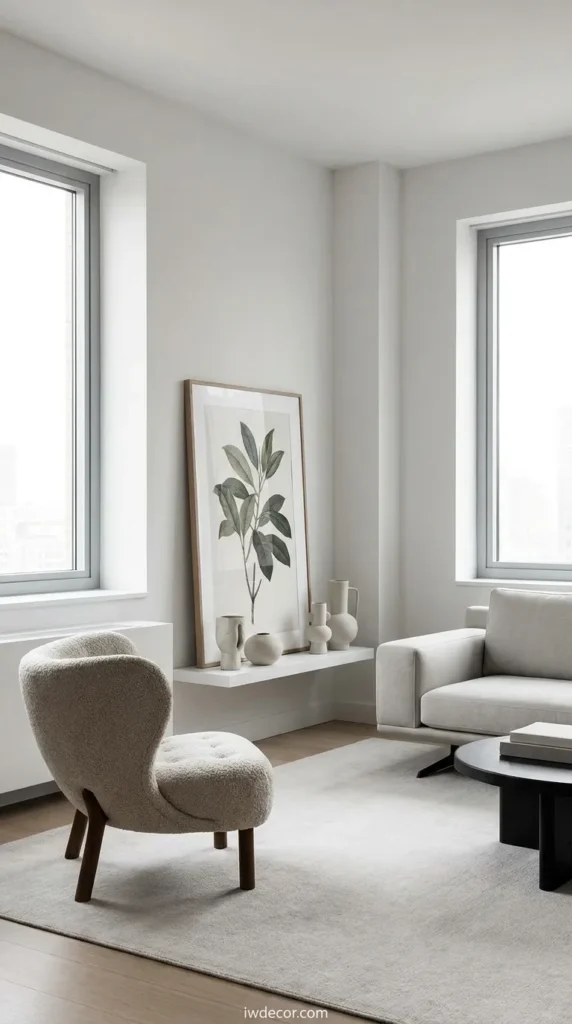 Open layouts make small spaces feel larger—every piece should have a reason to be there.