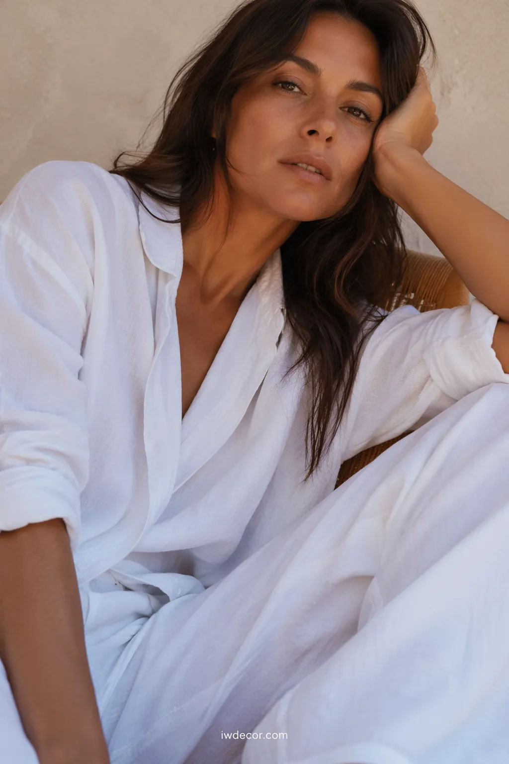Oversized Linen Shirt and Wide-Leg Pants