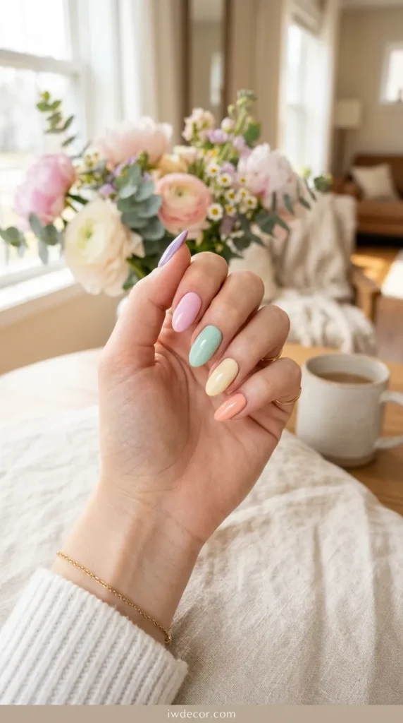 Pastel Skittles Manicure