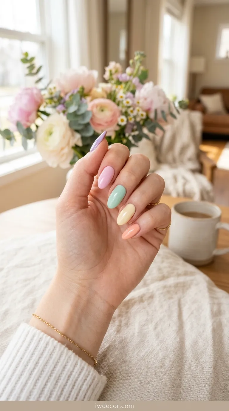 Pastel Skittles Manicure