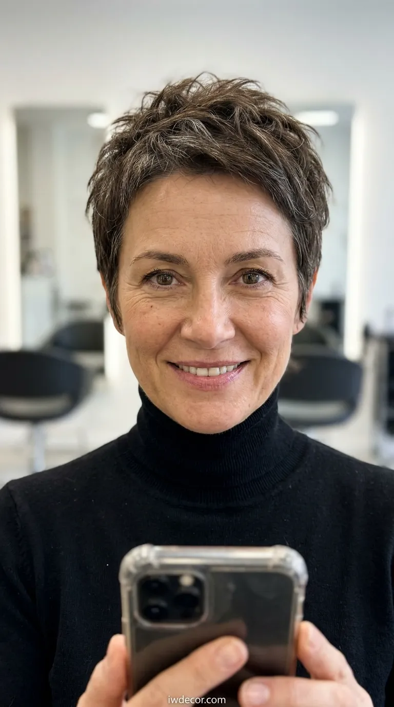Piecey Crop with Natural Gray Highlights
