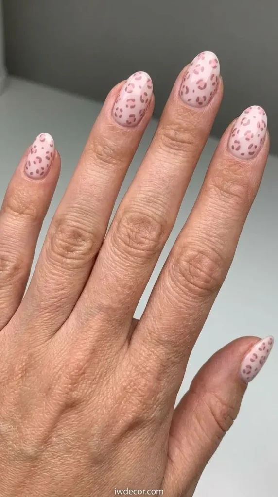 Pink Animal Print Oval