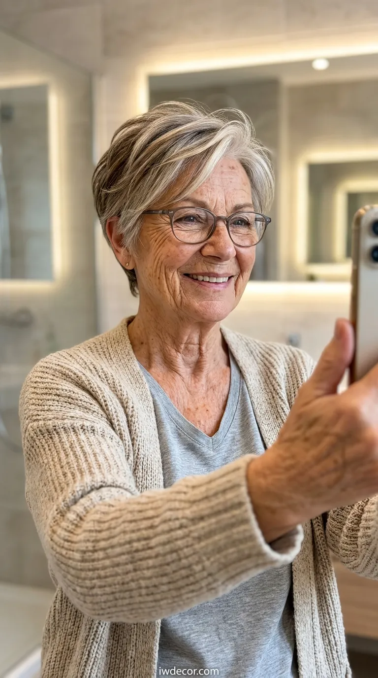 Pixie cuts for women in their 50s with glasses