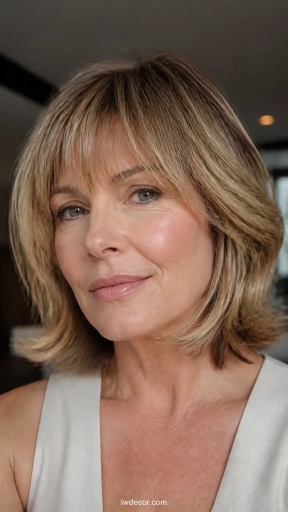 Playful Flipped Ends with Bangs