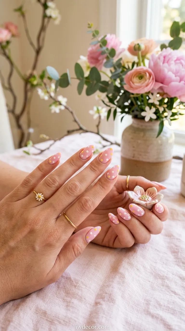 Polka Dot Spring Nails