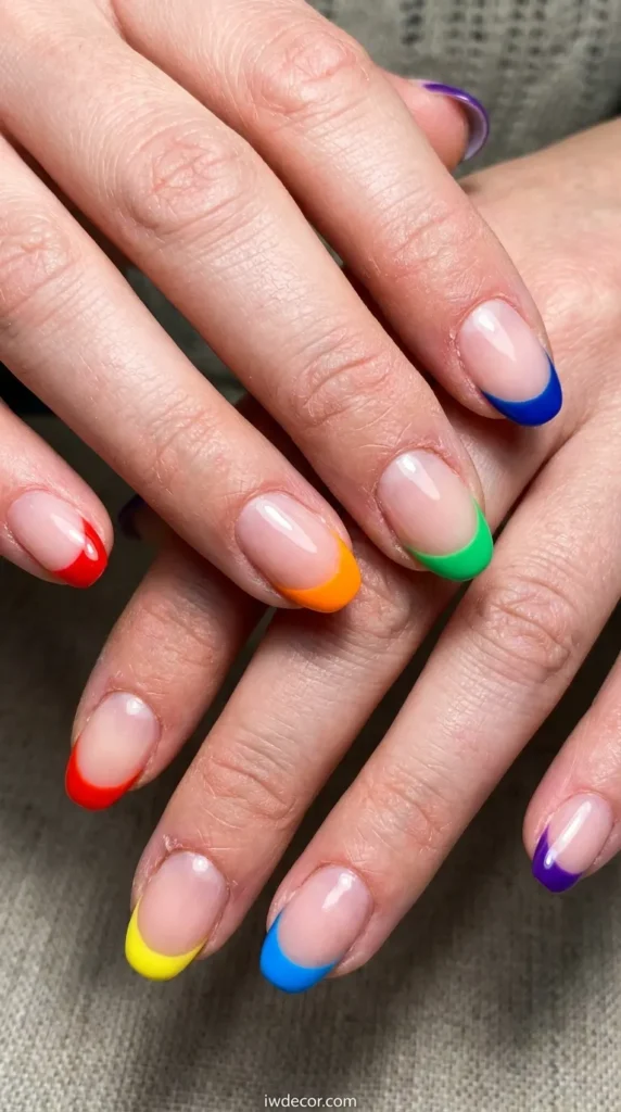 Rainbow French Tips