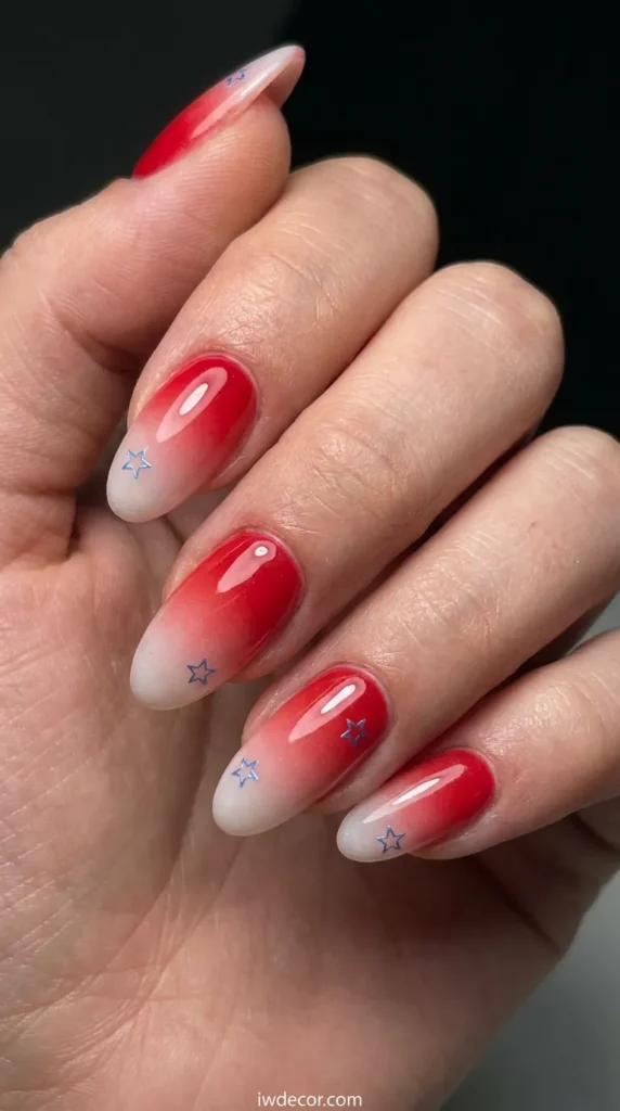 Red & White Ombre Stars