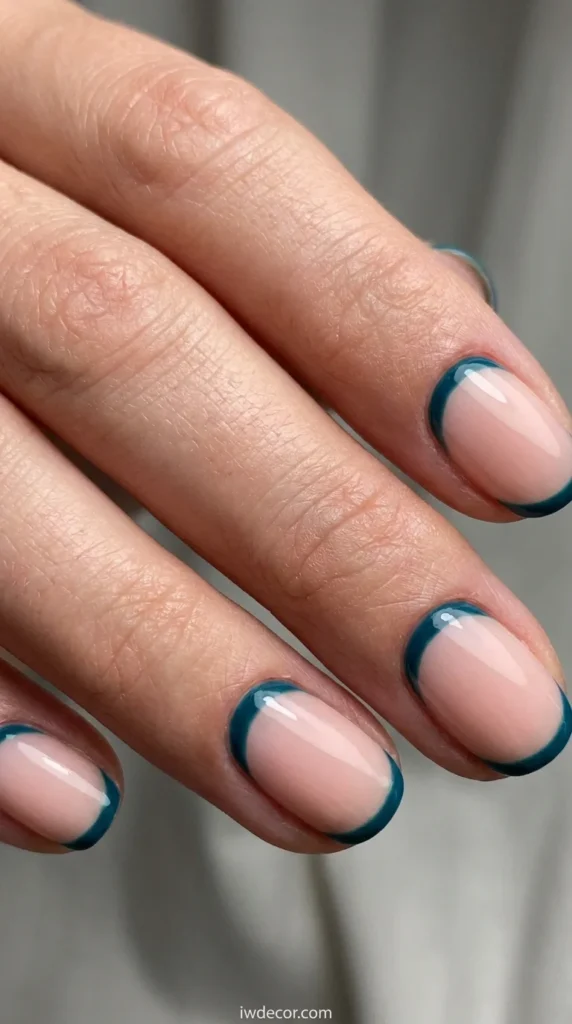 Reverse French in Deep Teal