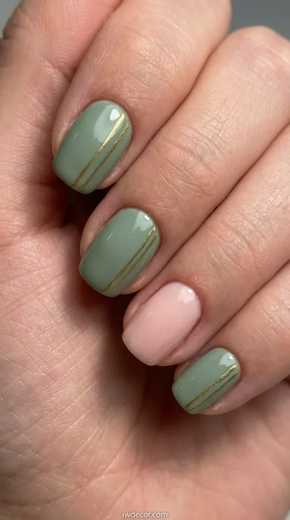 Sage Green with Delicate Gold Accents