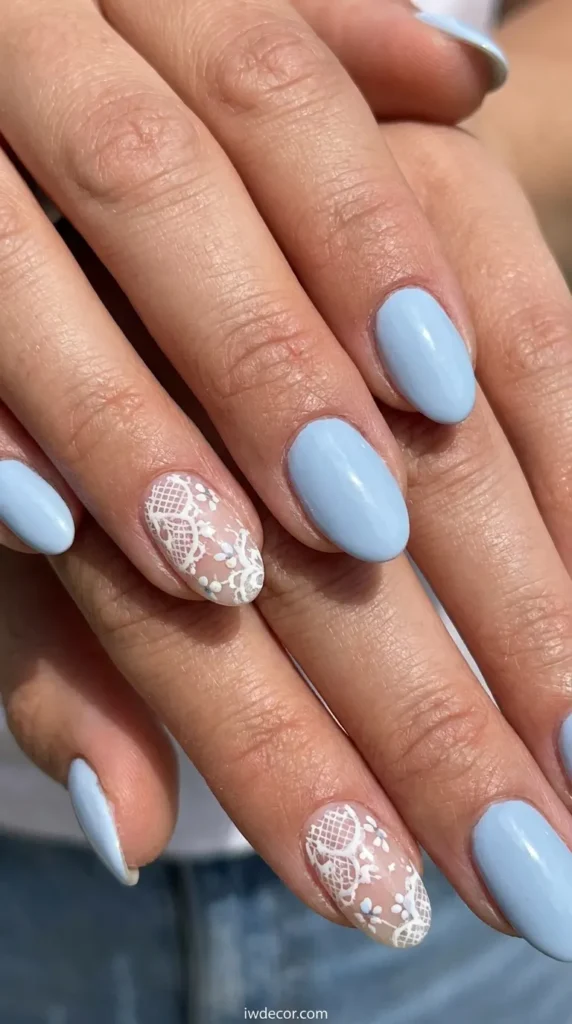 Serene Lace-Inspired Blues