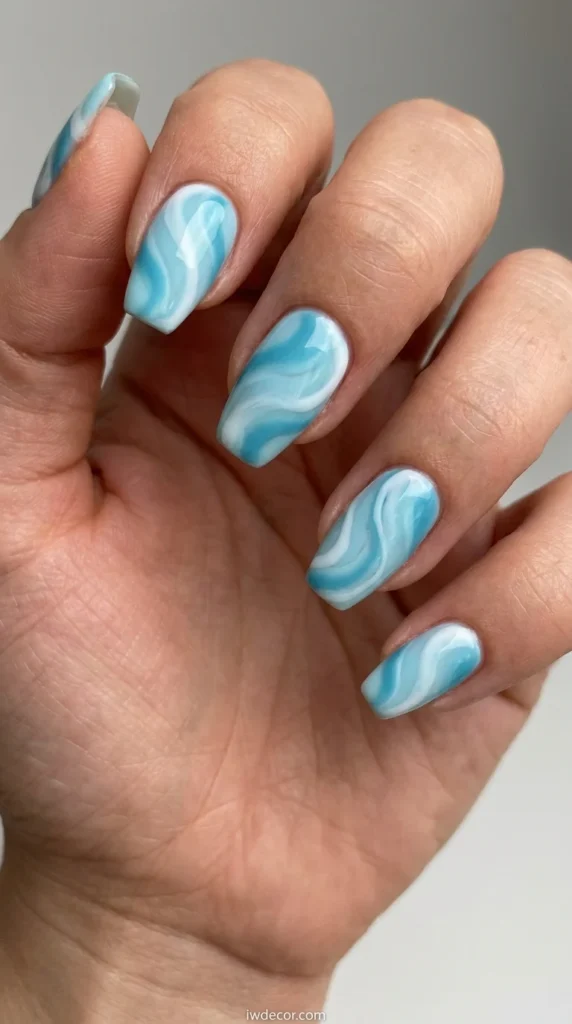 Serene Ocean Blue Swirls