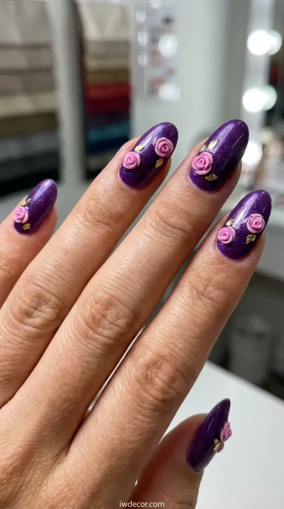 Shimmering Raised Rose Glam