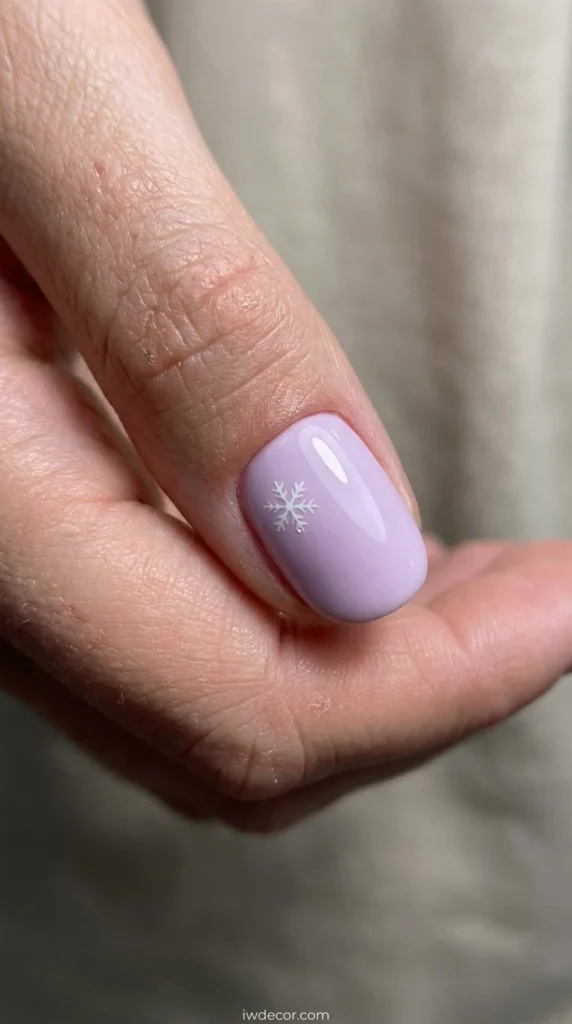 Single Tiny Snowflake on Lilac