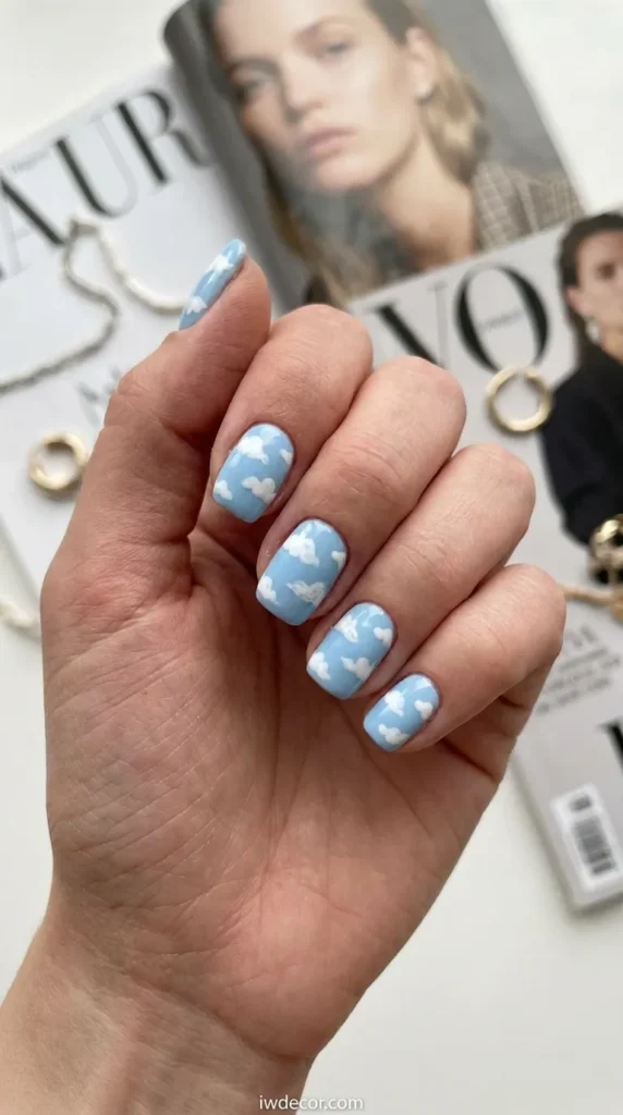 Sky Blue with Cloud Accents