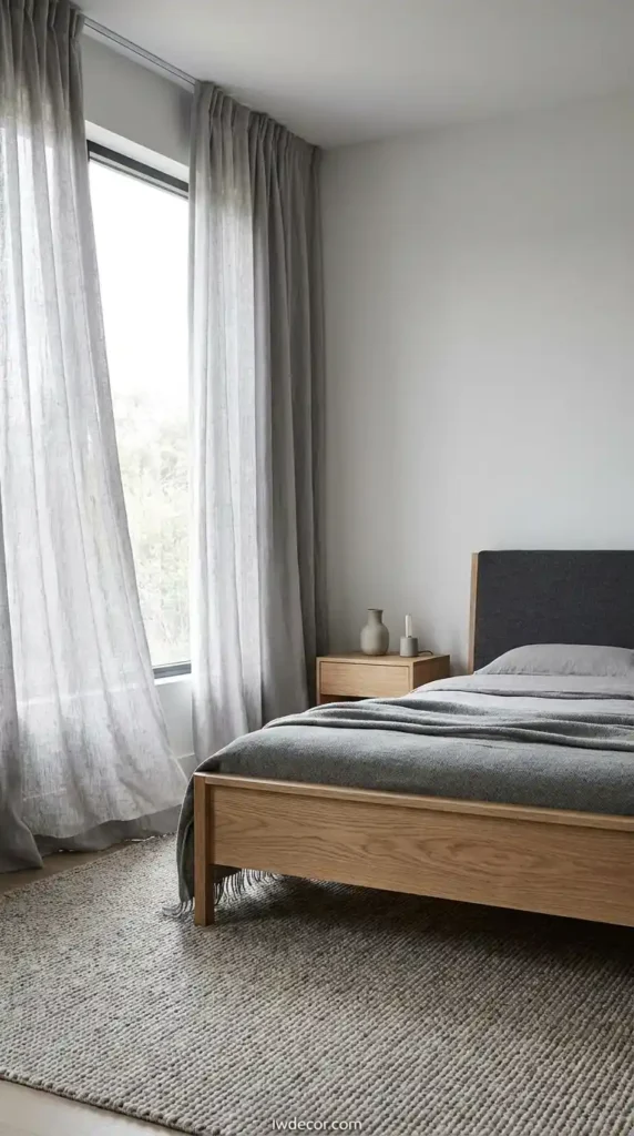 Soft Grey Linen Scandinavian Curtains