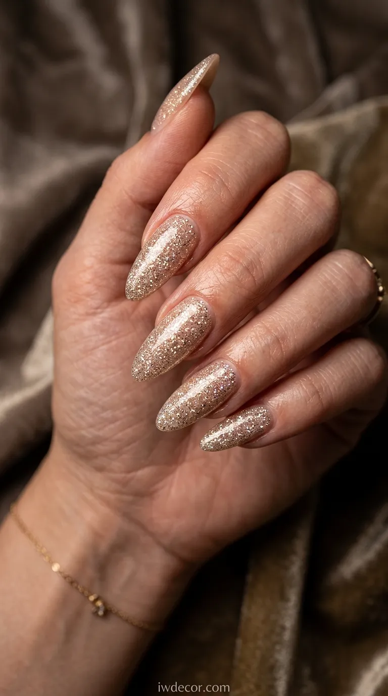 Sparkly Nude Almond