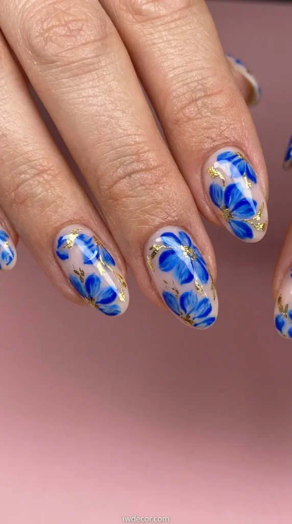 Striking Blue Floral Contrast