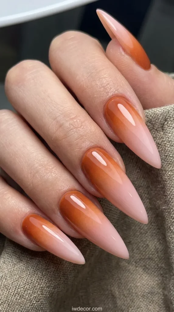 Sunset Gradient Stiletto Nails