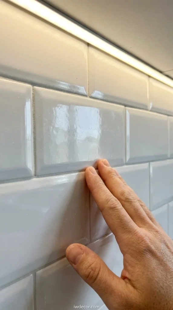 Temporary Kitchen Backsplash with Peel-and-Stick Tiles
