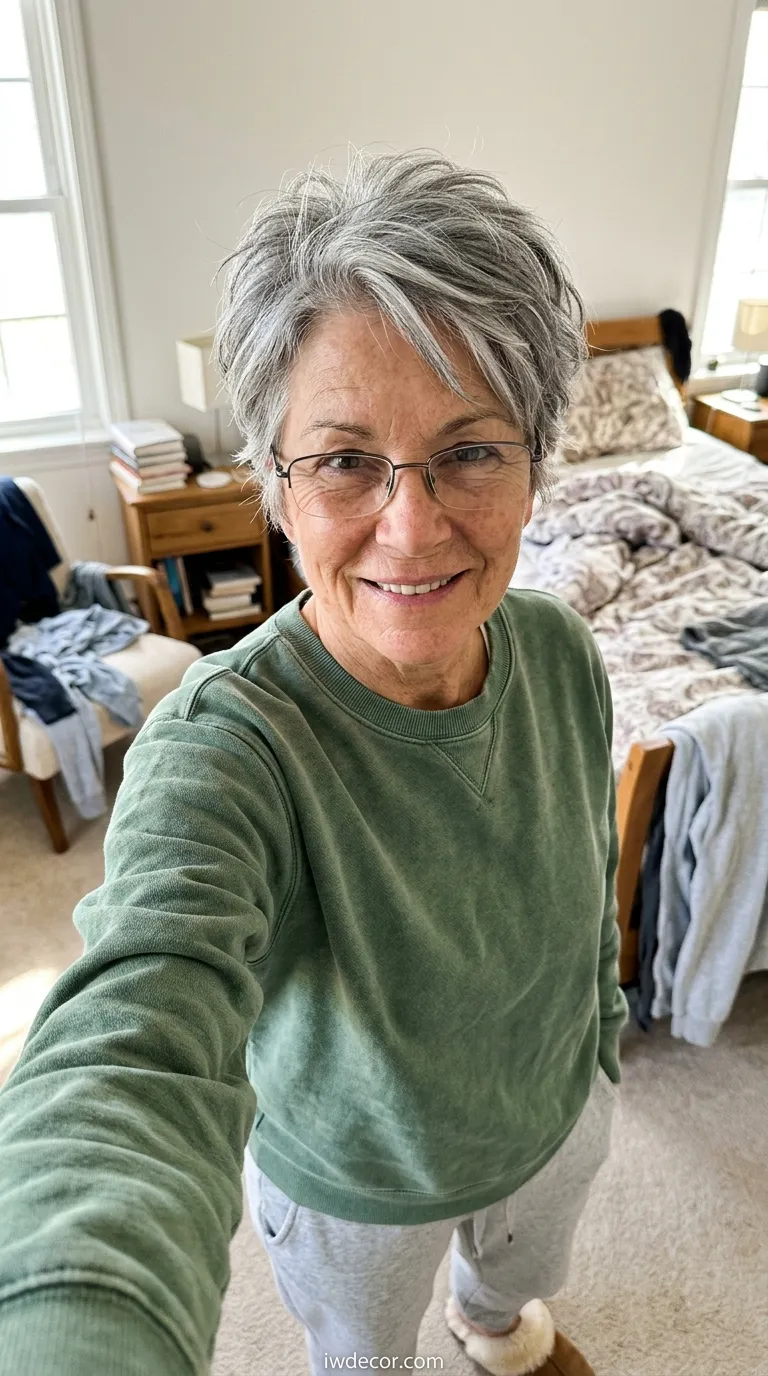 The Natural Gray Pixie with Highlights