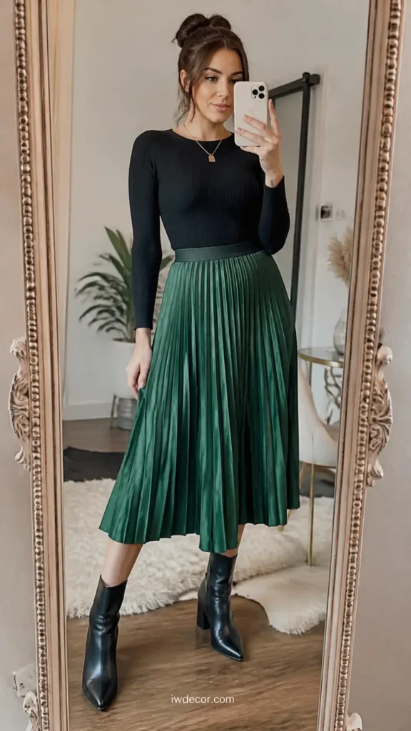 The Pleated Midi Skirt