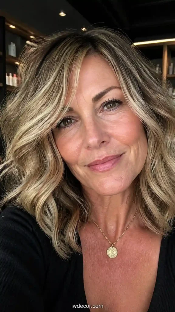 Tousled Beach Waves with Balayage