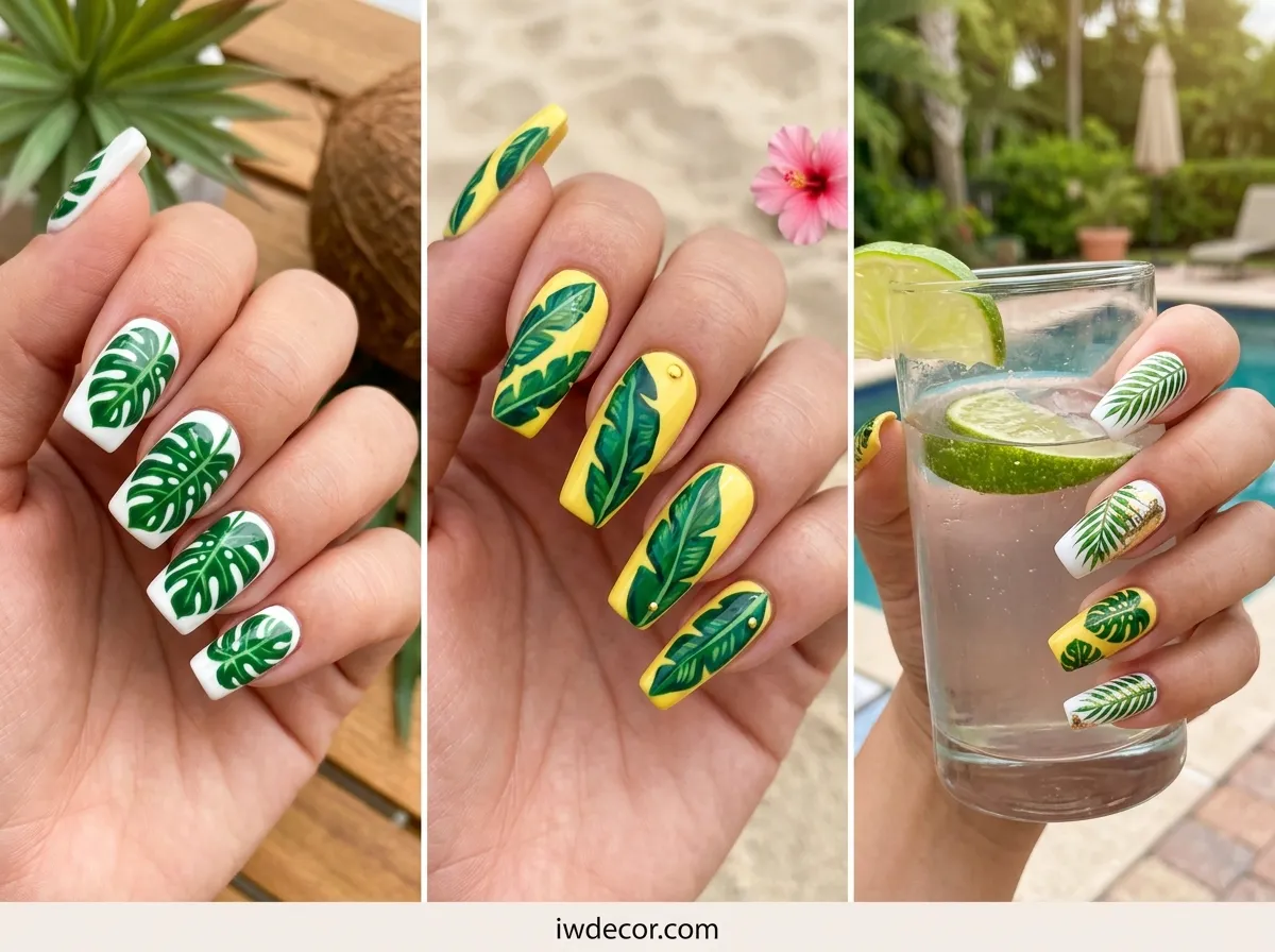 Tropical Leaf Manicure