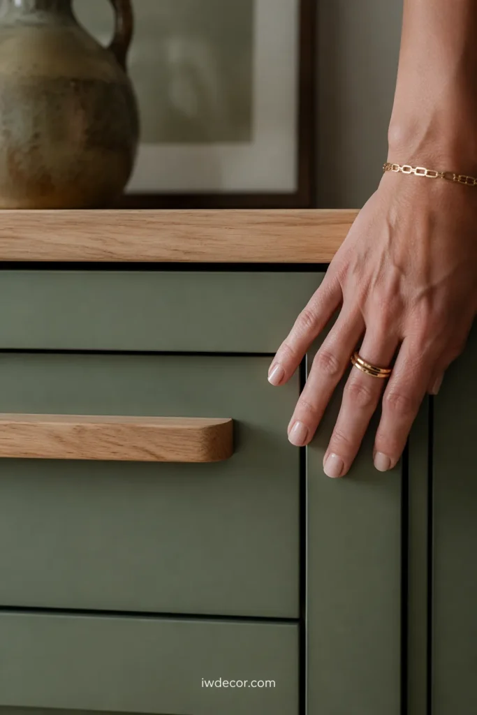 Two-Tone Green with Mixed Wood Tones