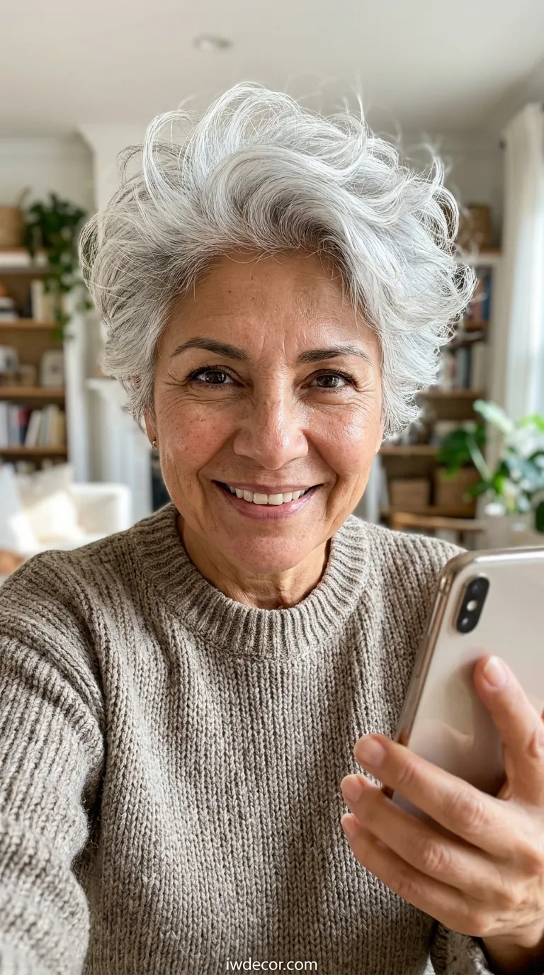 Voluminous Crop with Soft Gray Blend