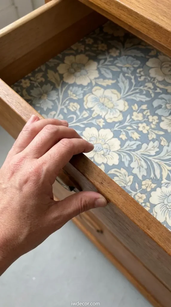 Wallpaper Scraps as Drawer Liners