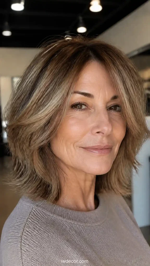 Warm Beige Brown Razor Cut