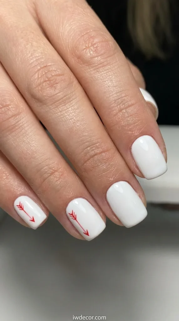 White Base with Red Arrow Accents