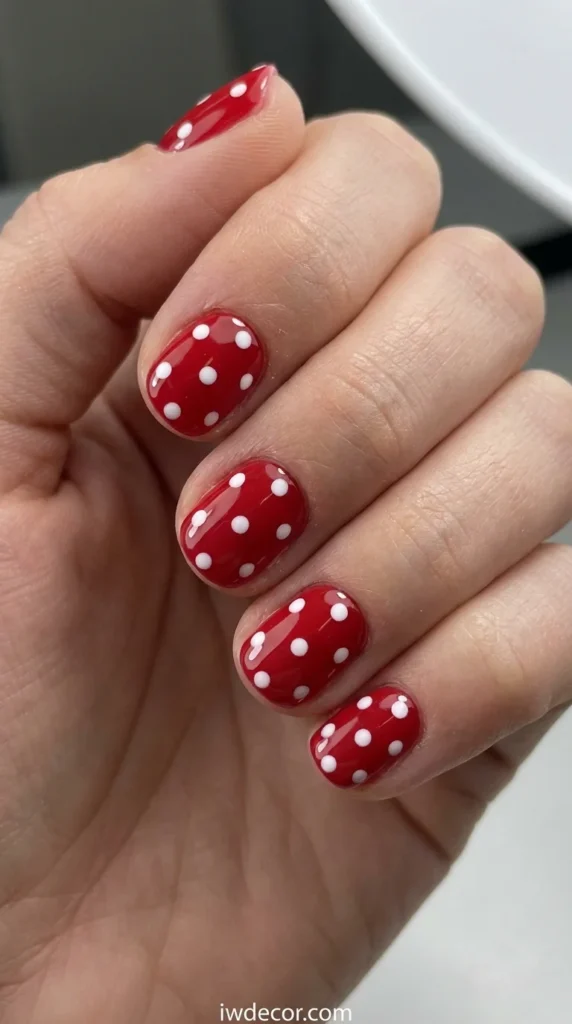 White Dots on Red Base