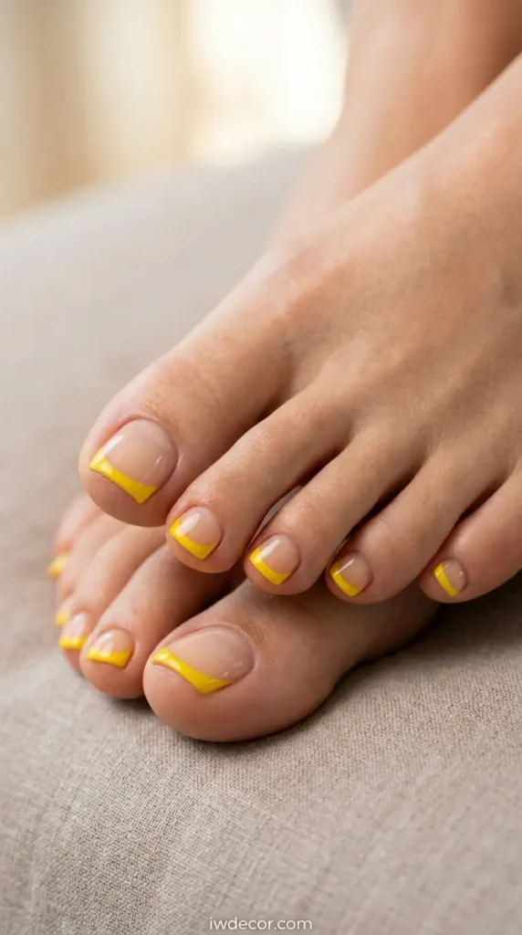 Yellow French Tip Manicure
