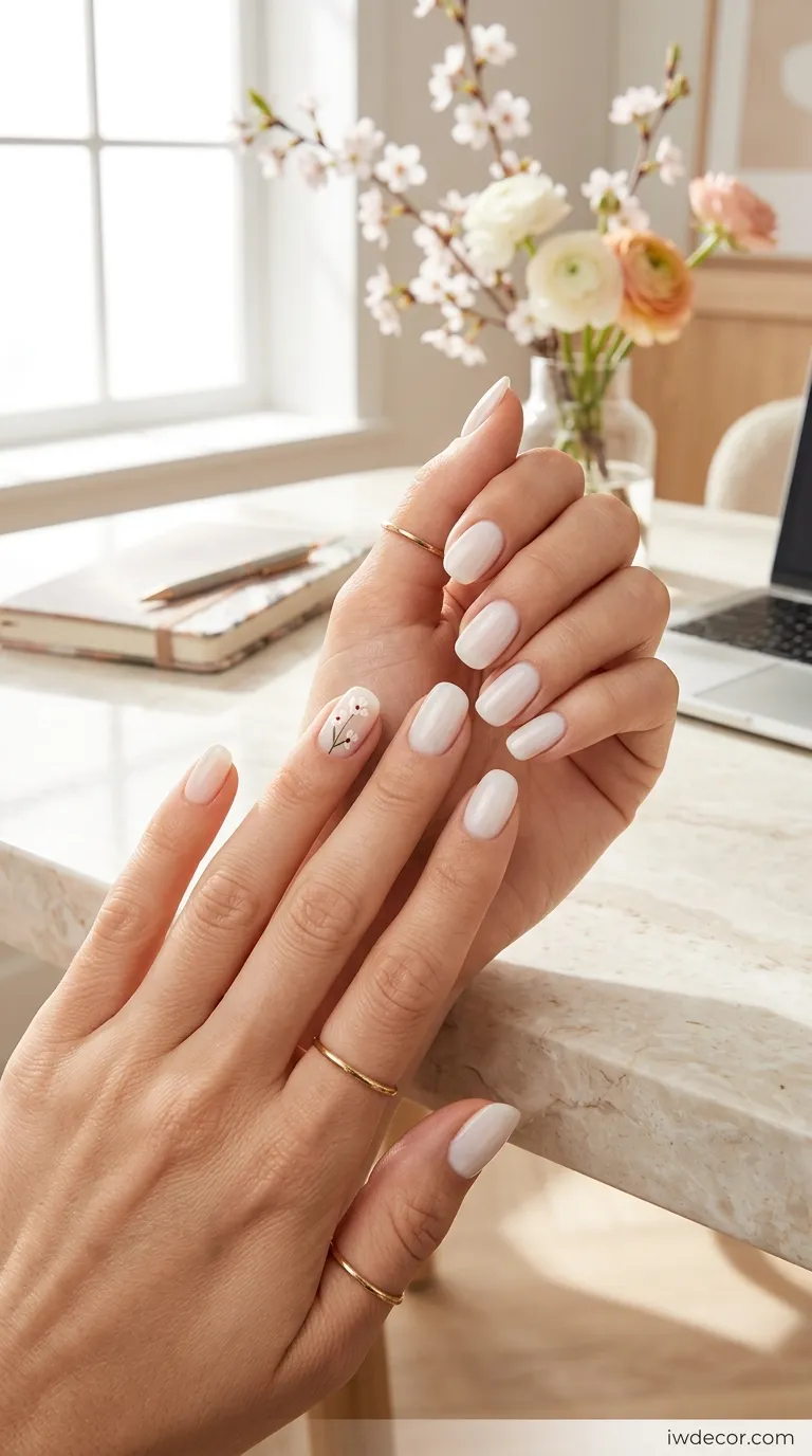 cloud white nails