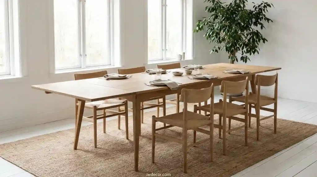 extendable scandinavian dining table