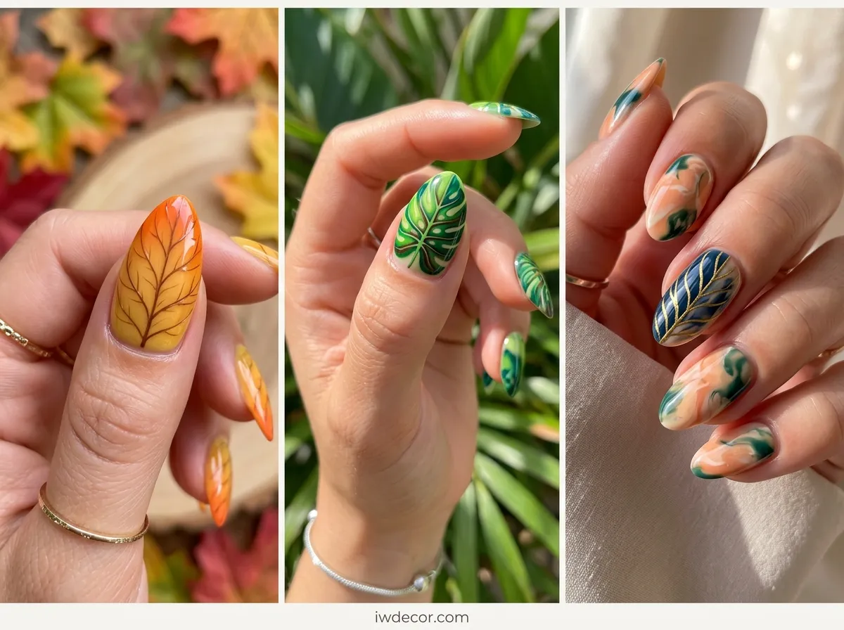 leaf nail art