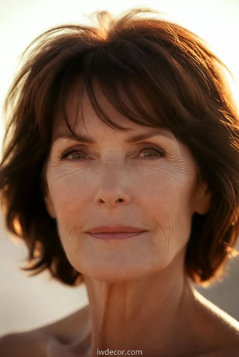 medium shag haircut for older women