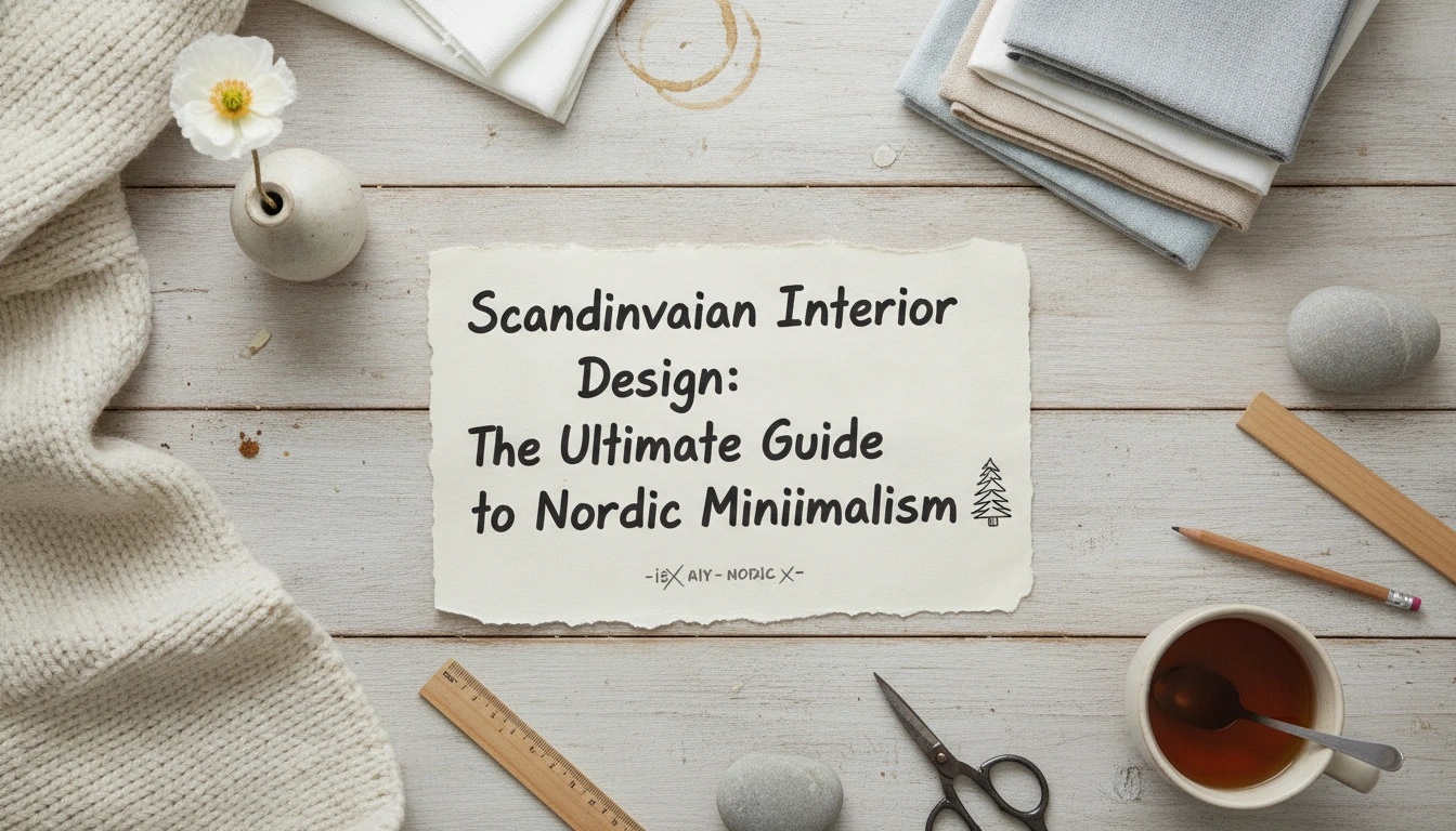 A warm and cozy home corner displaying authentic scandinavian interior design with a wooden chair and a soft knit blanket.